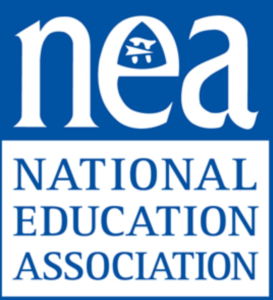 National Education Association logo representing its collaboration with the Coalition to Support Grieving Students, providing resources for school personnel on supporting children’s grief in the classroom.
